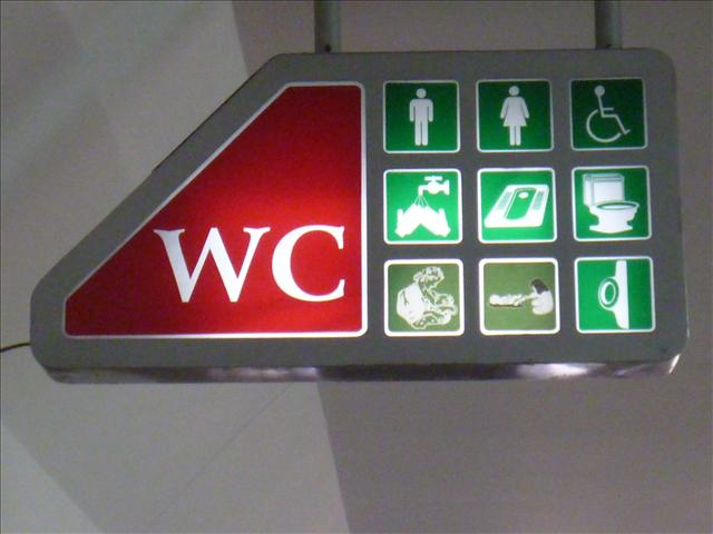 Squat toilet, multi toilet sign