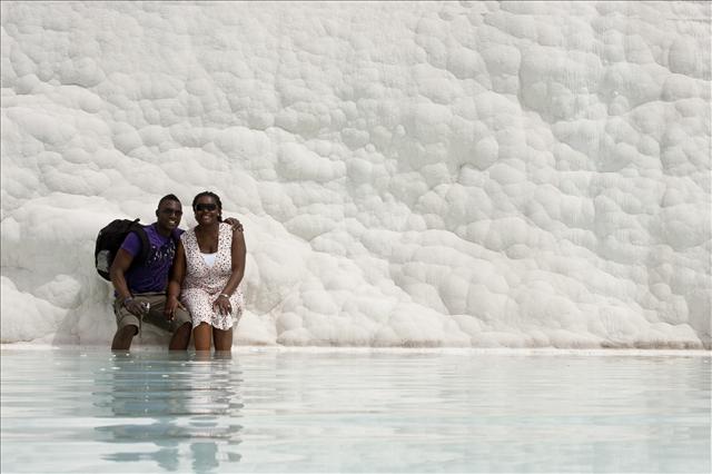 Tourists in Pamukkale