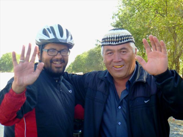 Traditional cyclist's and Uzbek headgear