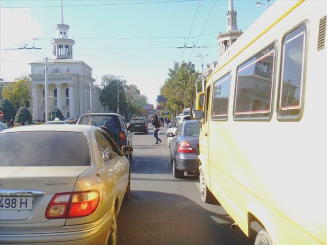 Full concentration in every single second in the streets of Bishkek.