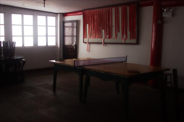 Ping Pong table in Chinese Buddhist temple in Mt. Emei. 