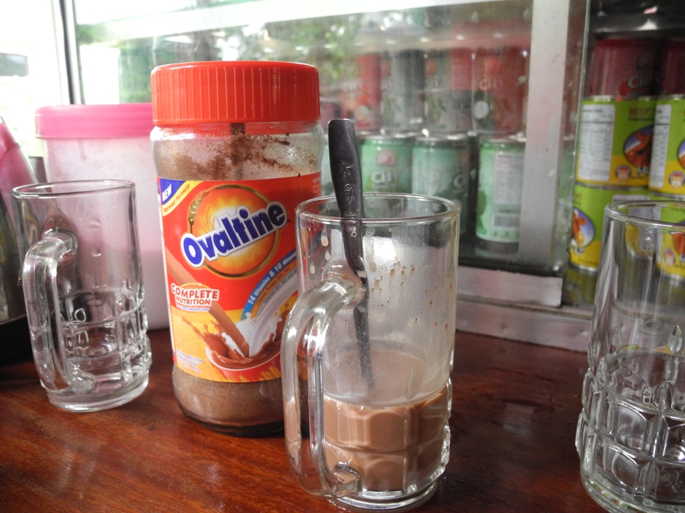 A fresh Ovaltine is a great drink for a break. It is full of sugar and calories and brings plenty of power to tired cyclists