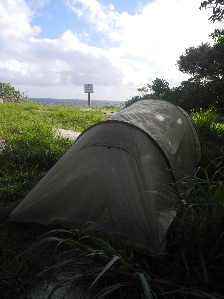 Free camping at the beach in Tonga