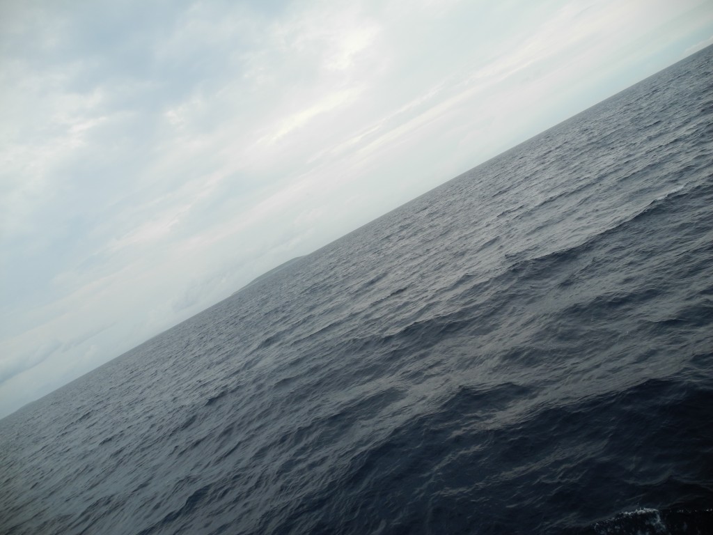 The sea was calm at first, the rougher. Just next to 'Eua, the sea is 10,882 meters deep! This is how it looked like to me, just before I let go of my breakfast. 