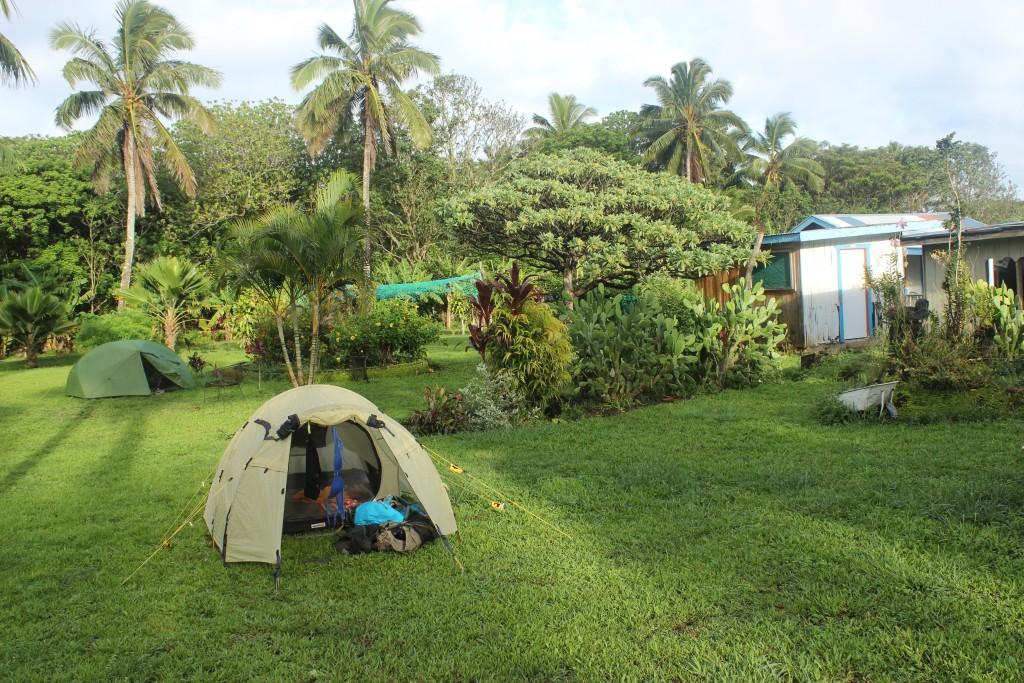 Camping at Taina's Guesthouse in 'Eua