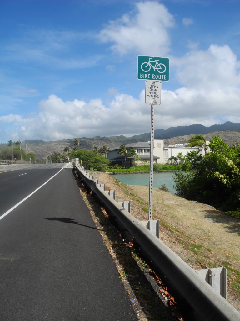 Bike route in O'ahu. There's quite some of these around. You just have to find them!