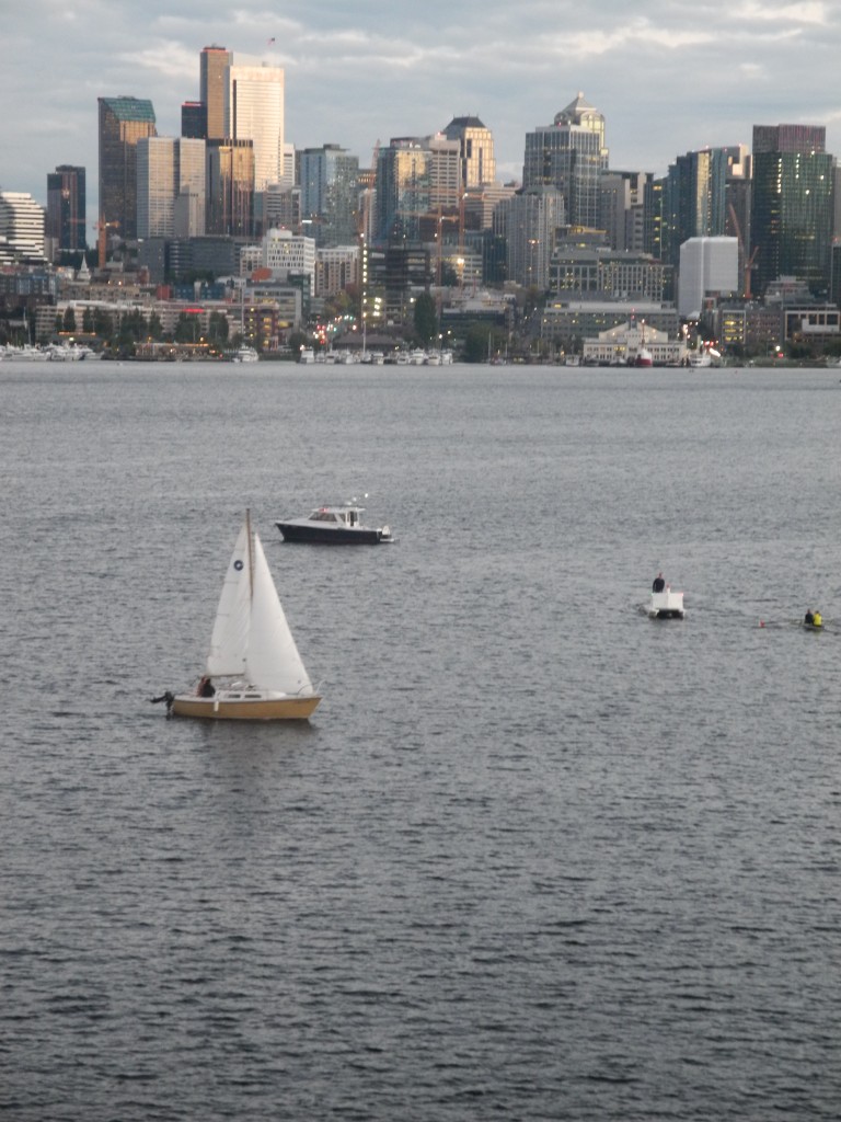 Seattle Skyline with a sailing boat