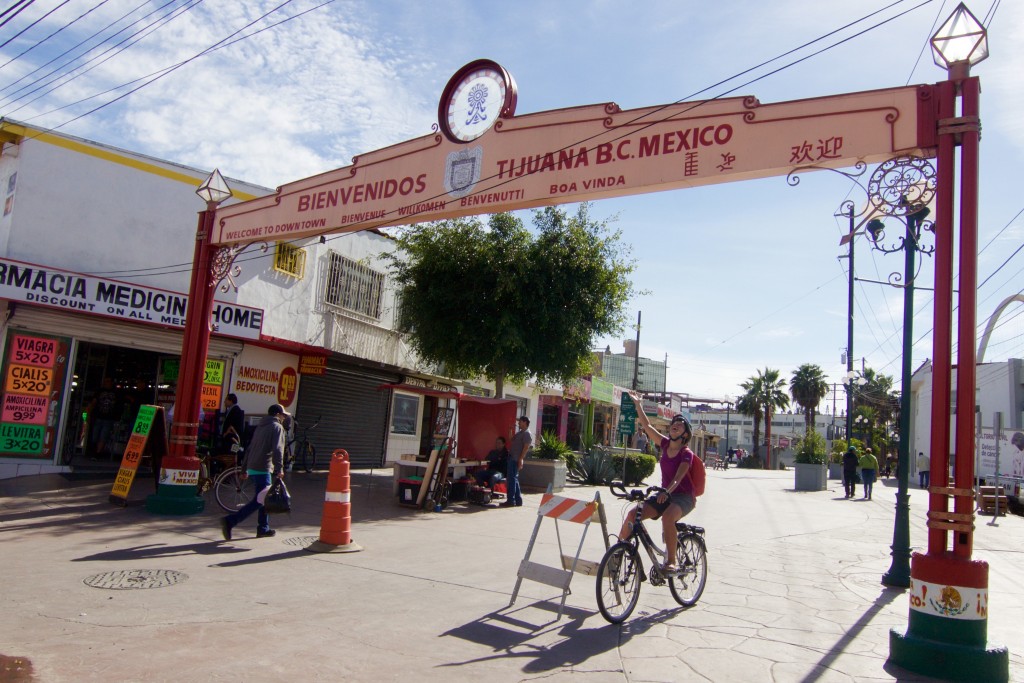 Arriving to Tijuana bi Bicycle 