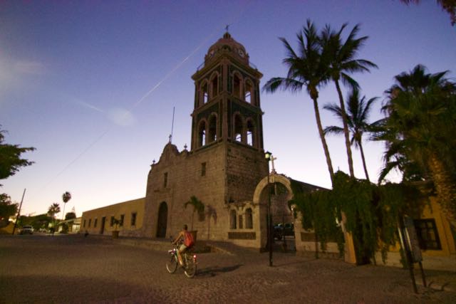 Loreto's historic center with the mission church