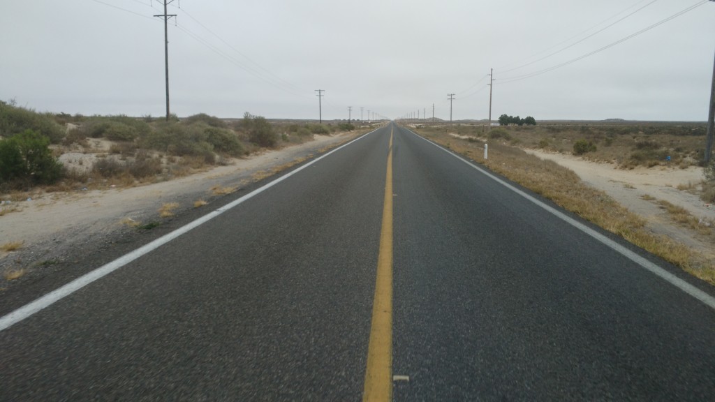 Flat empty desert road