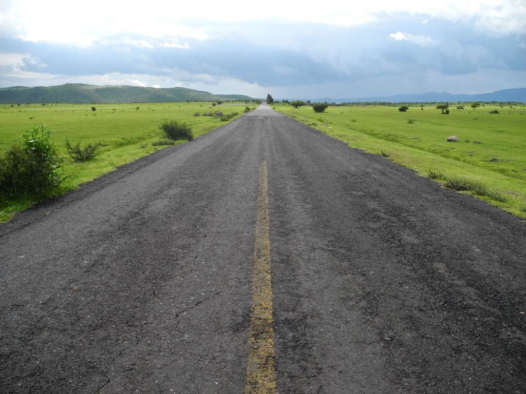 Empty secondary road in Central Mexico