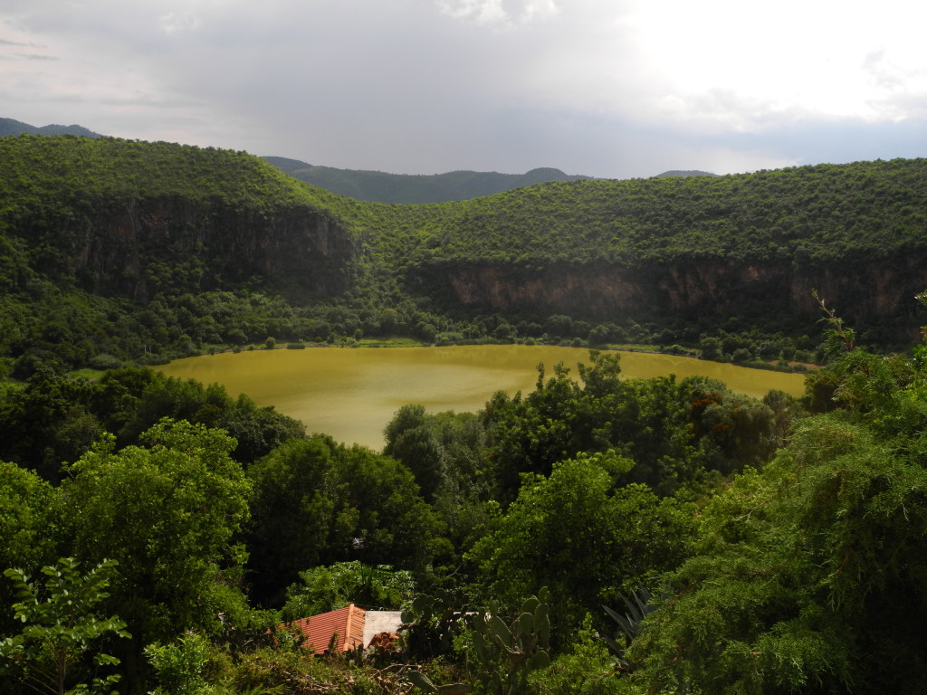 The crater lake in La Alberca, Michoacán, Mexico