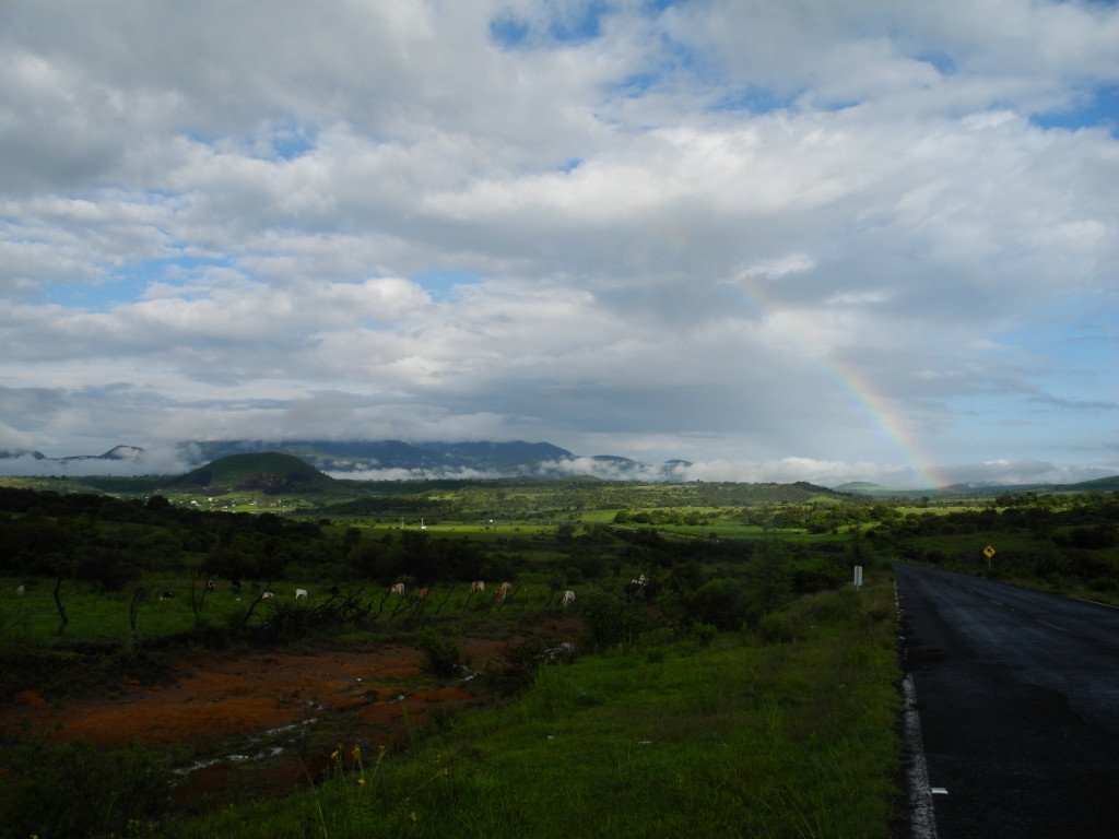 Rainbow and dramatic landscape