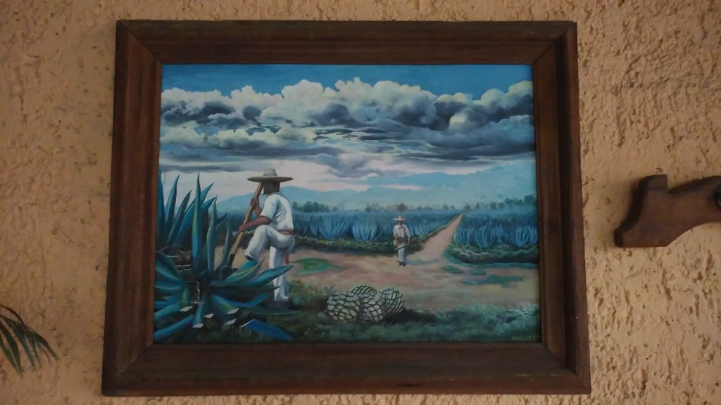 Painting of the Agave harvest