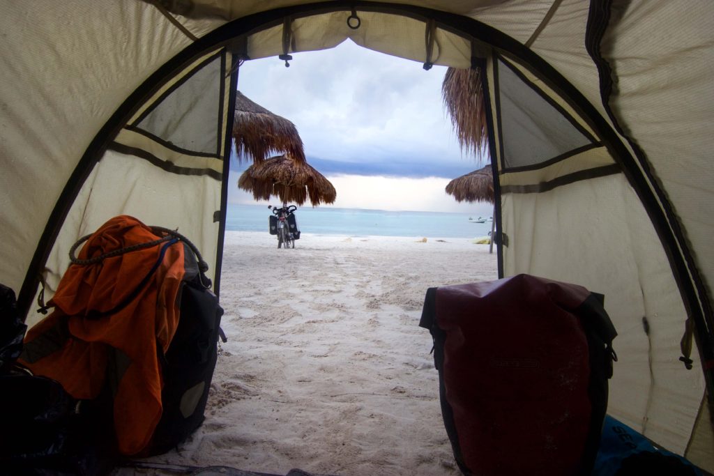 Perfect camping spot at Xpu-Ha beach