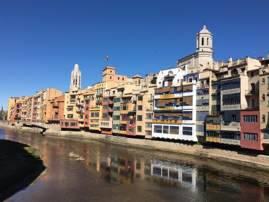 Cathedral of Girona and the river Onyar