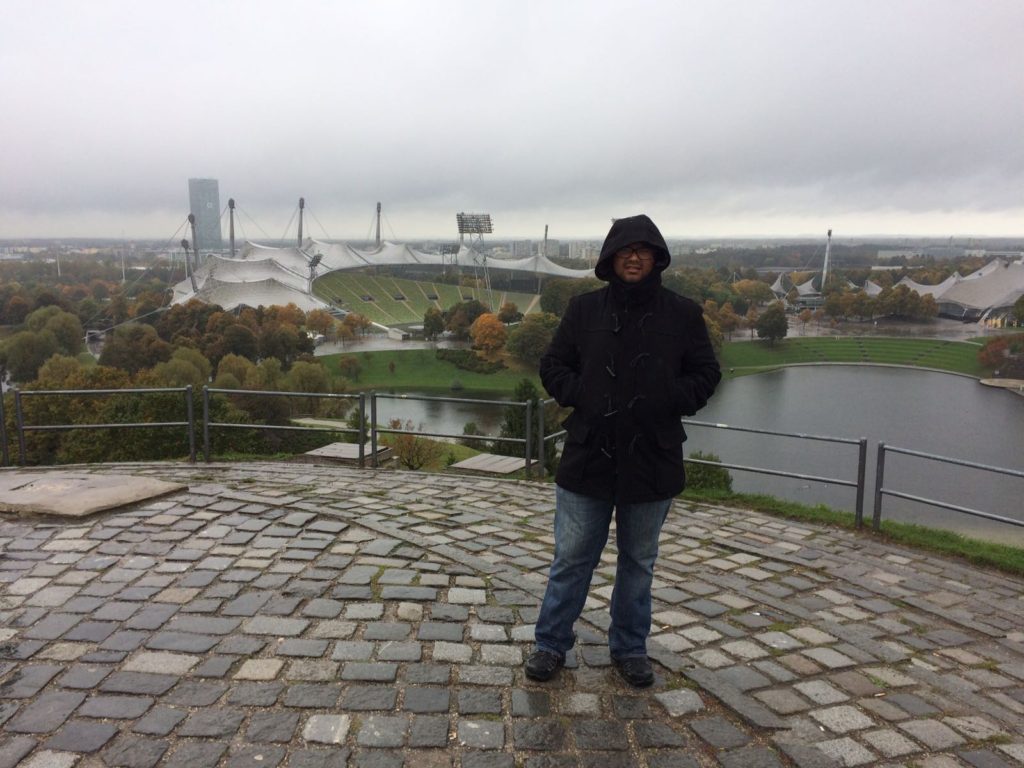 Rainy day in the Olympia Stadion in Munich