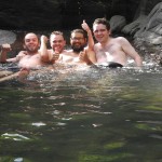 On our last day we discovered a hidden gem: A waterfall to swim in. Neck massage included